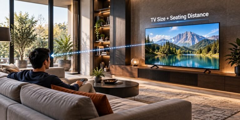 What size TV for living room based on seating distance